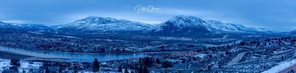Kamloops City bright landscape with snow 4