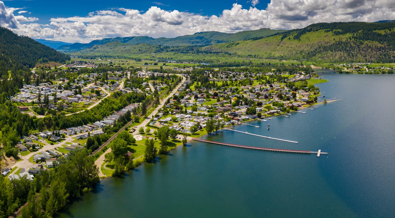 Kamloops Cityscape enhanced panoramic view of the countryside with lake