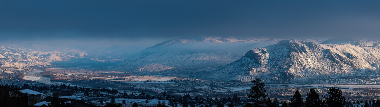 NIght View of Kamloops City Mountains Photography